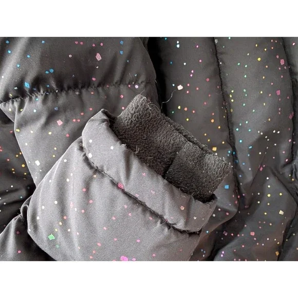 Eddie Bauer Kids Toddler Girls Classic Down Jacket Black Pink Sparkly Rainbow 4T - Picture 8 of 12